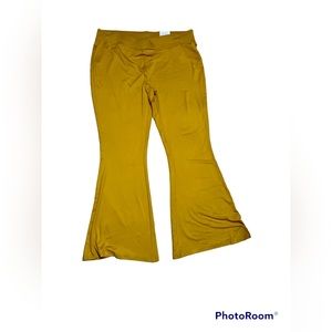 NWT mustard color flare leg active wear pants
